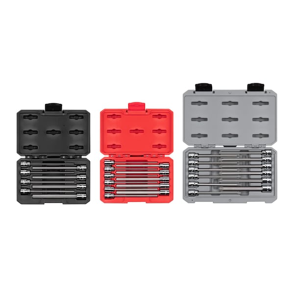 3/8 Inch Drive Long Hex and Torx Bit Socket Set, 31-Piece (1/8-3/8 in., 3-10 mm, T10-T60)